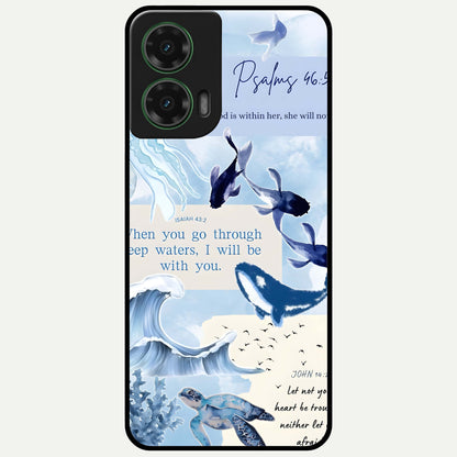  Faithful Ocean Promise Glass Case For Moto G35 back cover – full design glossy printed glass finish