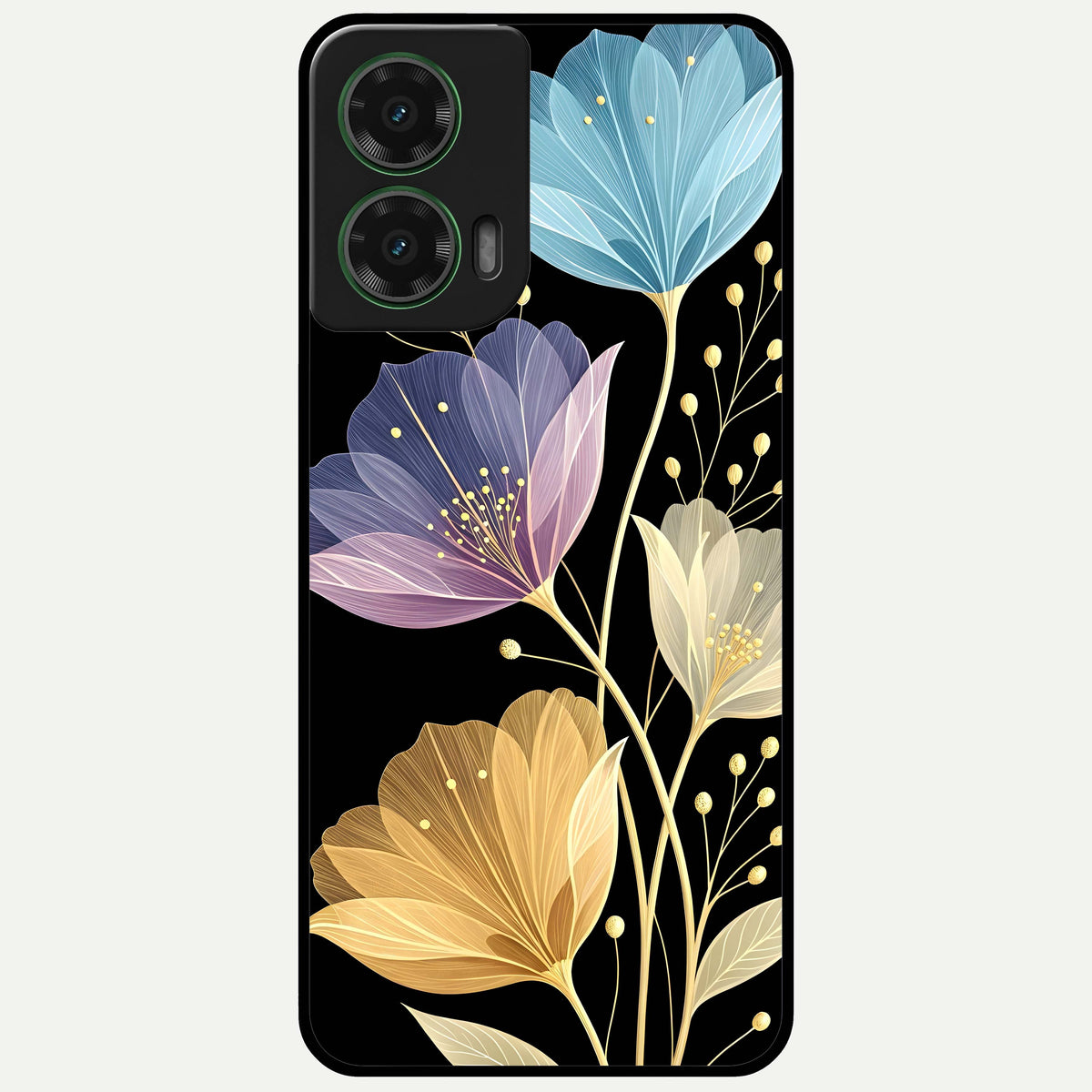  Flower Bloom Glow Glass Case For Moto G35 back cover – full design glossy printed glass finish