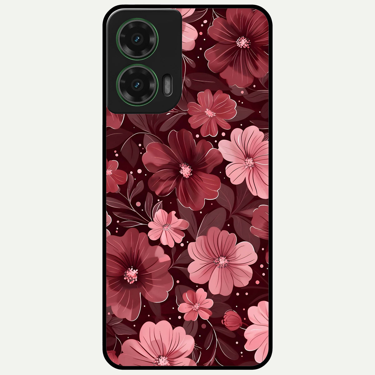  Flower Blush Bloom Glass Case For Moto G35 back cover – full design glossy printed glass finish