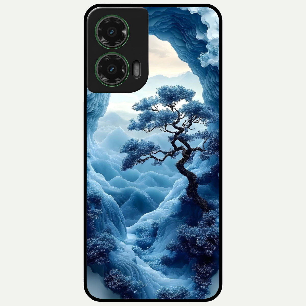  Frozen Serenity Gate Glass Case For Moto G35 back cover – full design glossy printed glass finish