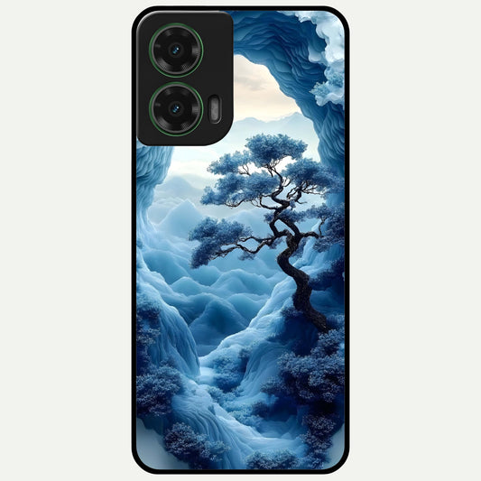  Frozen Serenity Gate Glass Case For Moto G35 back cover – full design glossy printed glass finish