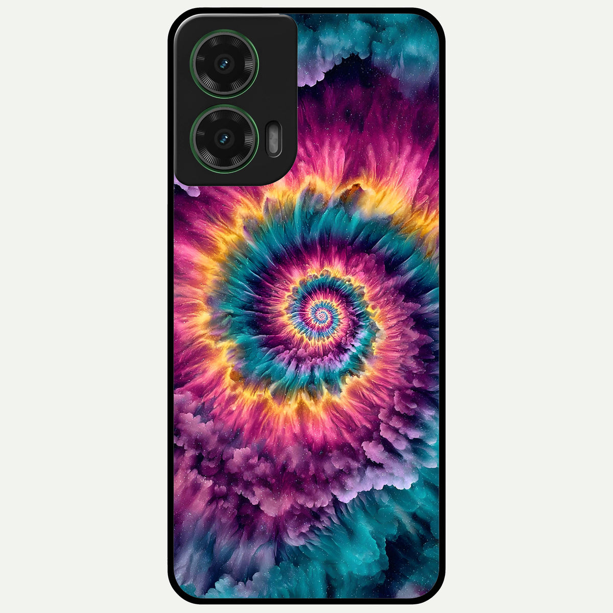  Galactic Spiral Burst Glass Case For Moto G35 back cover – full design glossy printed glass finish
