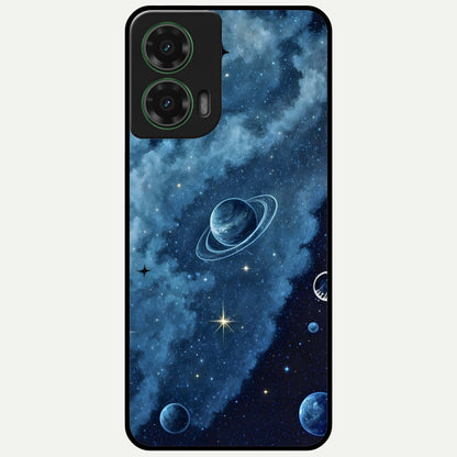  Galaxy Dream Space Glass Case For Moto G35 back cover – full design glossy printed glass finish