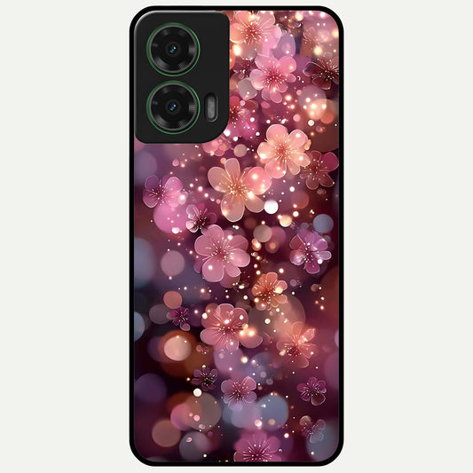  Glowing Petal Bliss Glass Case For Moto G35 back cover – full design glossy printed glass finish