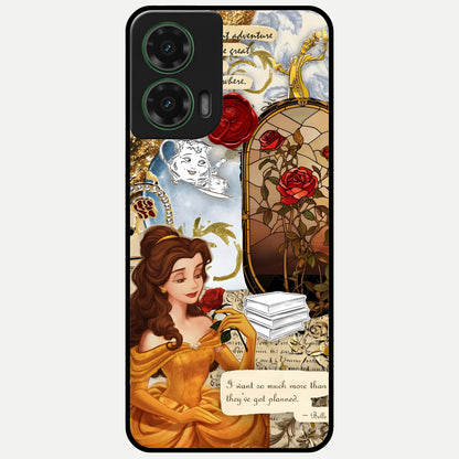  Golden Dream Belle Glass Case For Moto G35 back cover – full design glossy printed glass finish