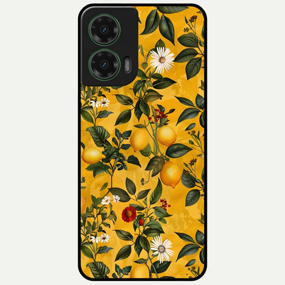  Golden Lemon Field Glass Case For Moto G35 back cover – full design glossy printed glass finish