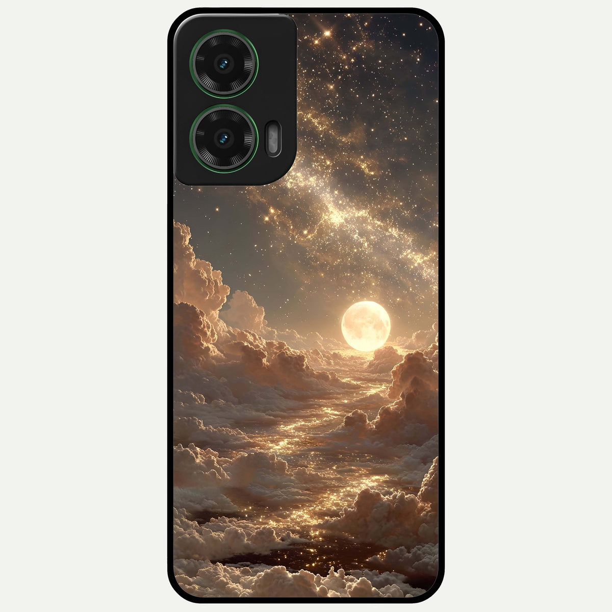  Golden Sky Dream Glass Case For Moto G35 back cover – full design glossy printed glass finish