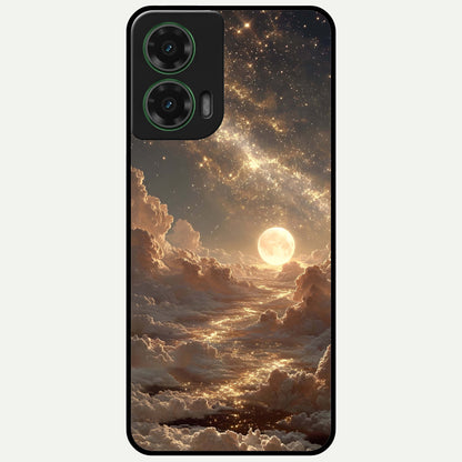  Golden Sky Dream Glass Case For Moto G35 back cover – full design glossy printed glass finish