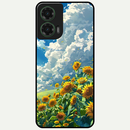  Golden Sun Glory Glass Case For Moto G35 back cover – full design glossy printed glass finish