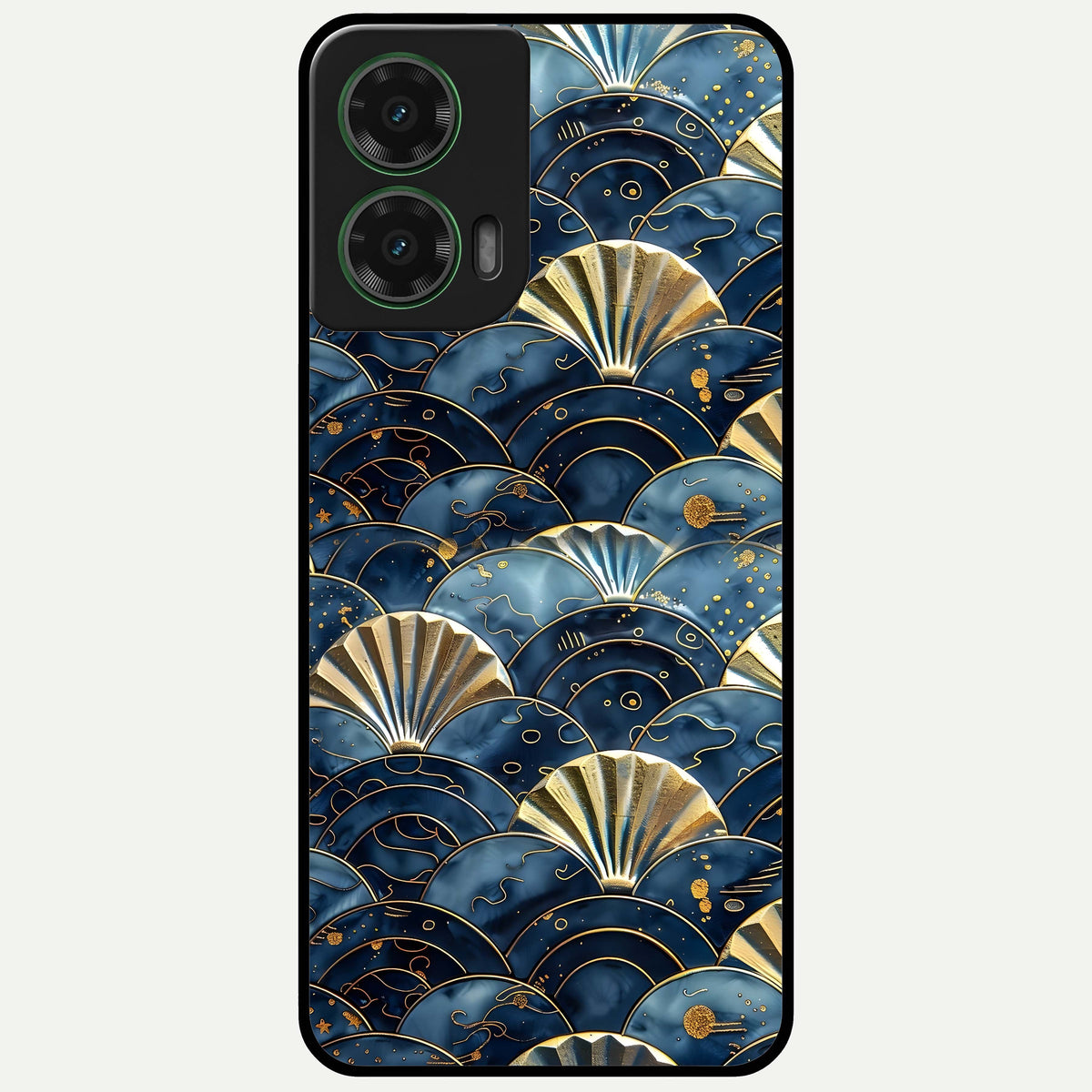  Golden Wave Luxe Glass Case For Moto G35 back cover – full design glossy printed glass finish