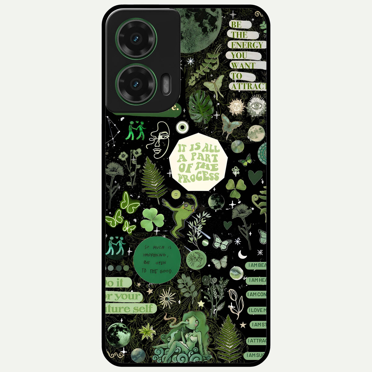  Green Mandala Pattern Glass Case For Moto G35 back cover – full design glossy printed glass finish