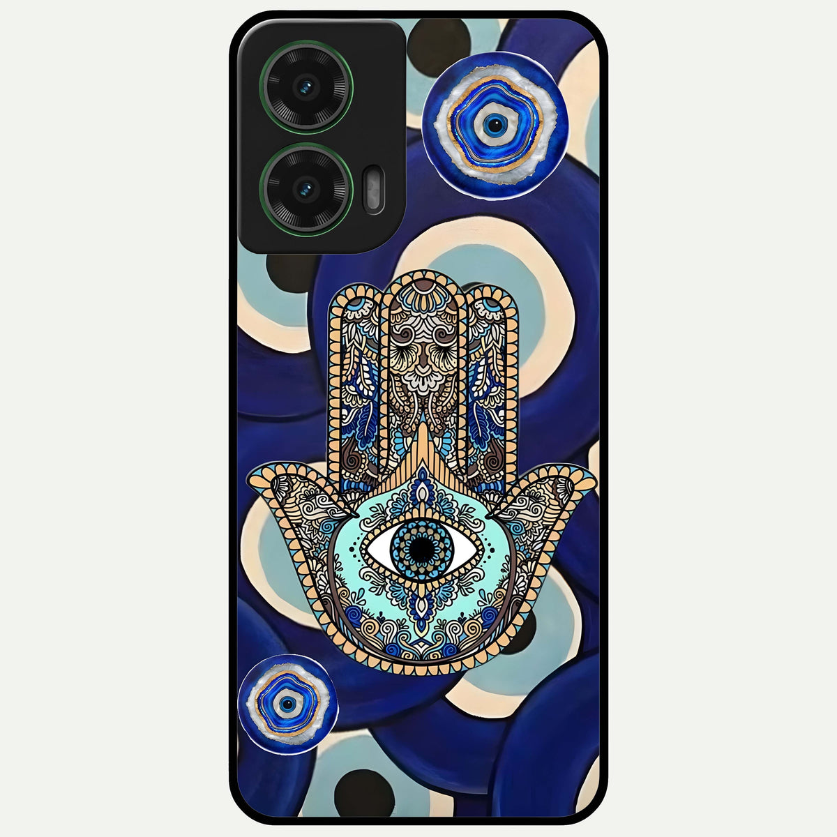  Hamsa Divine Guard Glass Case For Moto G35 back cover – full design glossy printed glass finish
