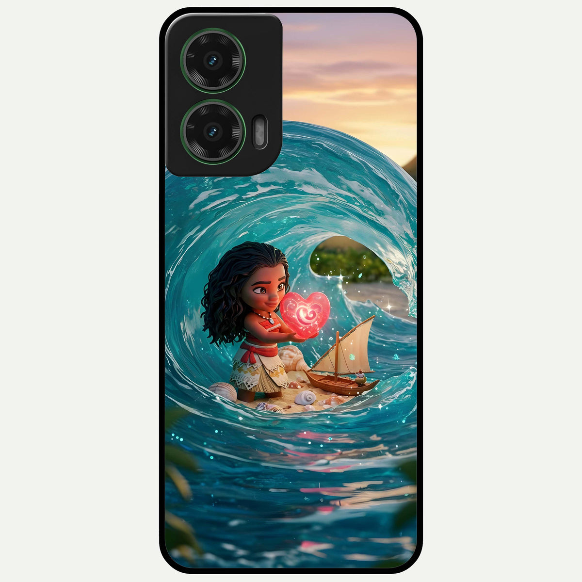  Heart of Ocean Glass Case For Moto G35 back cover – full design glossy printed glass finish