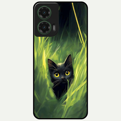  Hidden Cat Whisper Glass Case For Moto G35 back cover – full design glossy printed glass finish