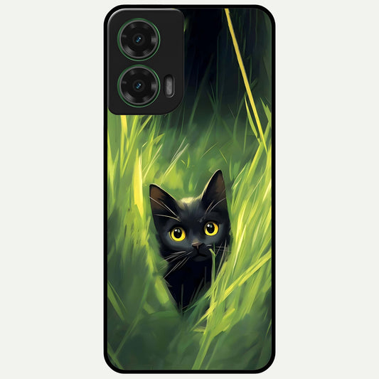  Hidden Cat Whisper Glass Case For Moto G35 back cover – full design glossy printed glass finish