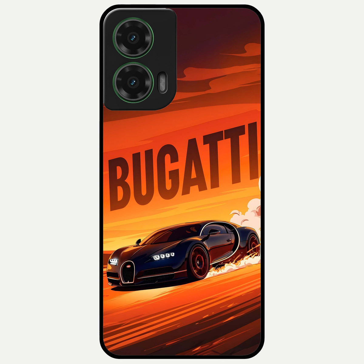  Inferno Bugatti Storm Glass Case For Moto G35 back cover – full design glossy printed glass finish