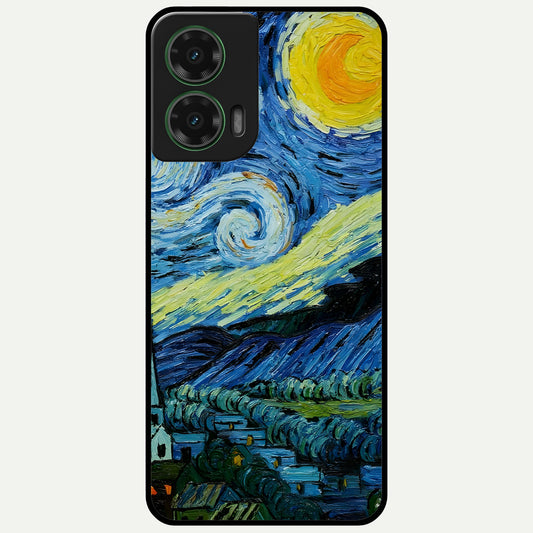  Inspired Van Gogh Art Glass Case For Moto G35 back cover – full design glossy printed glass finish