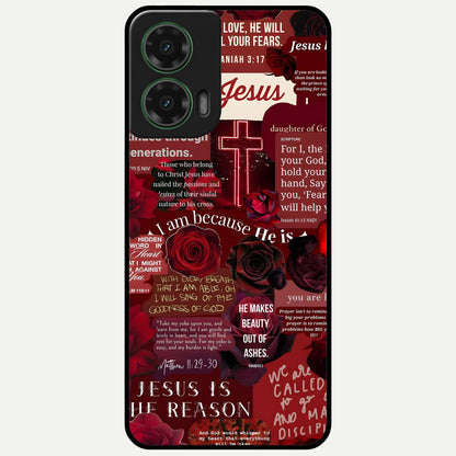  Jesus Love Heals Glass Case For Moto G35 back cover – full design glossy printed glass finish
