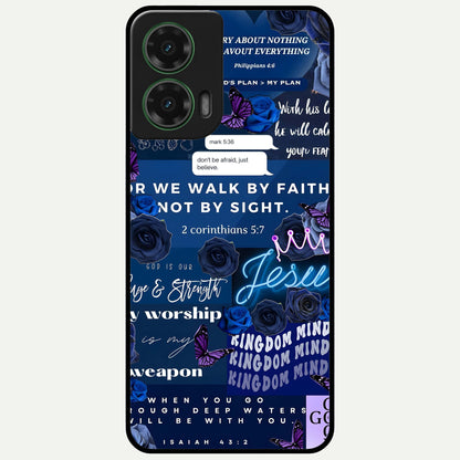  Kingdom Faith Glow Glass Case For Moto G35 back cover – full design glossy printed glass finish