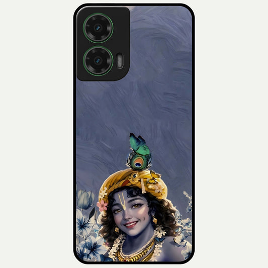  Lord Krishna Glass Case For Moto G35 back cover – full design glossy printed glass finish