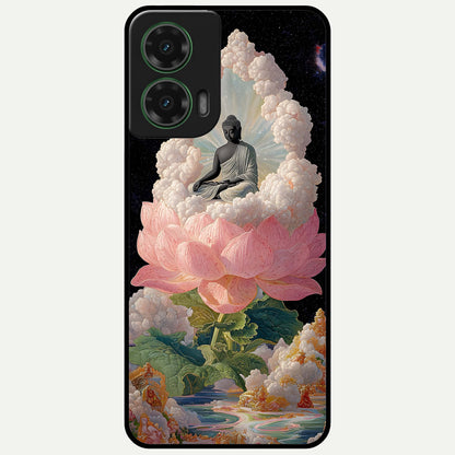  Lotus Divine Peace Glass Case For Moto G35 back cover – full design glossy printed glass finish