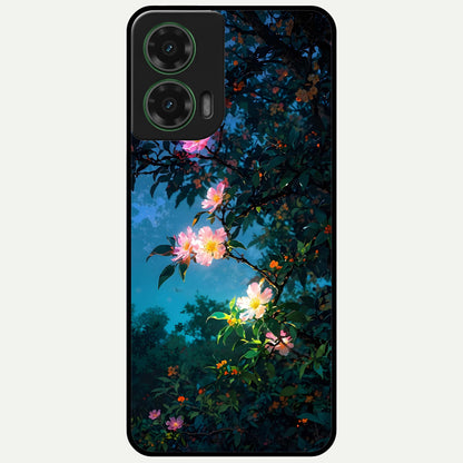  Midnight Bloom Glow Glass Case For Moto G35 back cover – full design glossy printed glass finish