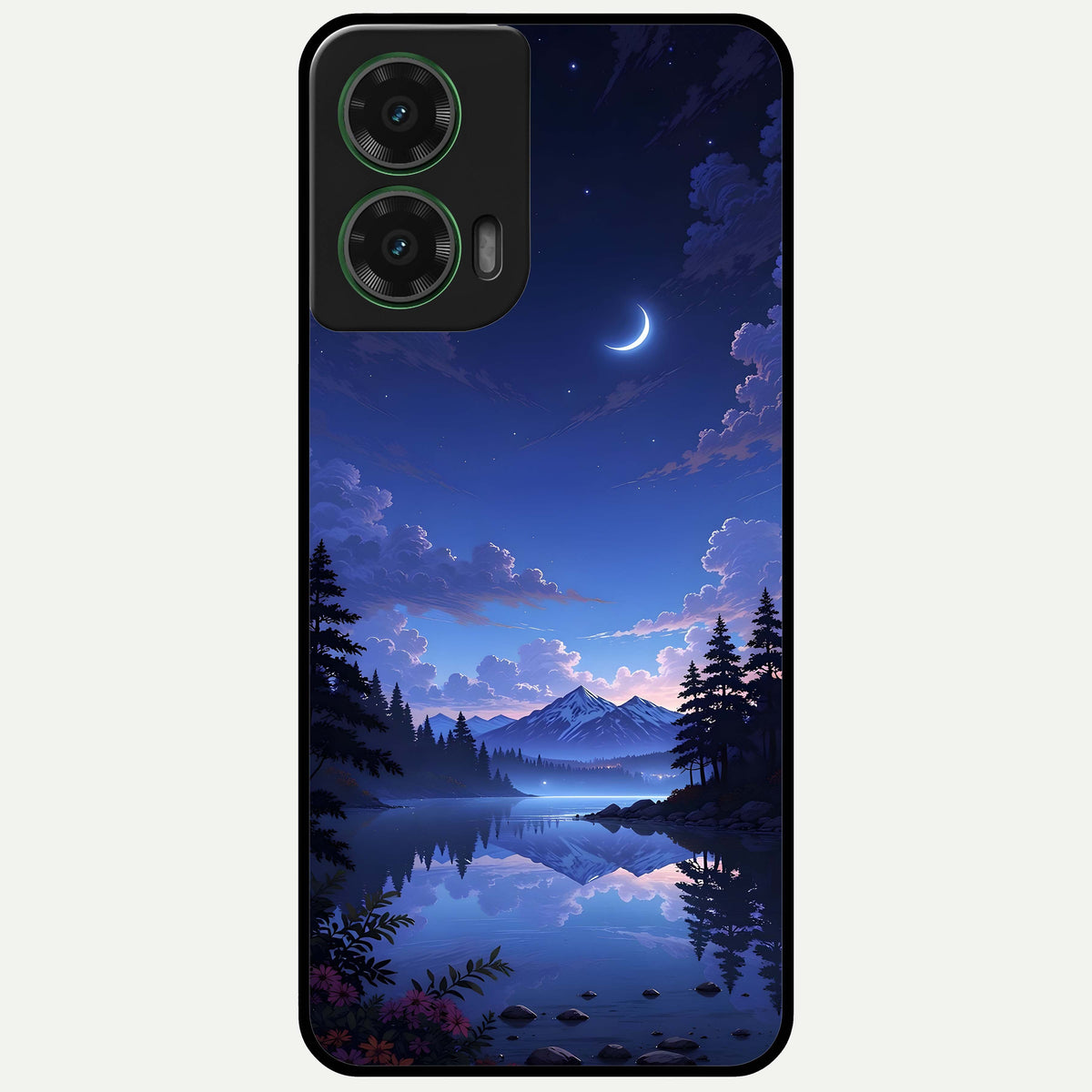  Midnight Lake Peace Glass Case For Moto G35 back cover – full design glossy printed glass finish