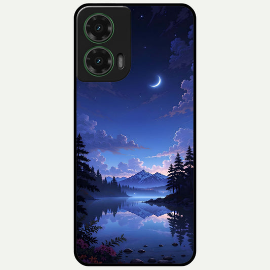  Midnight Lake Peace Glass Case For Moto G35 back cover – full design glossy printed glass finish