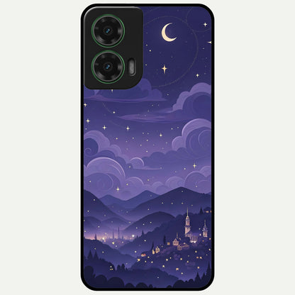  Minimal Night View Glass Case For Moto G35 back cover – full design glossy printed glass finish