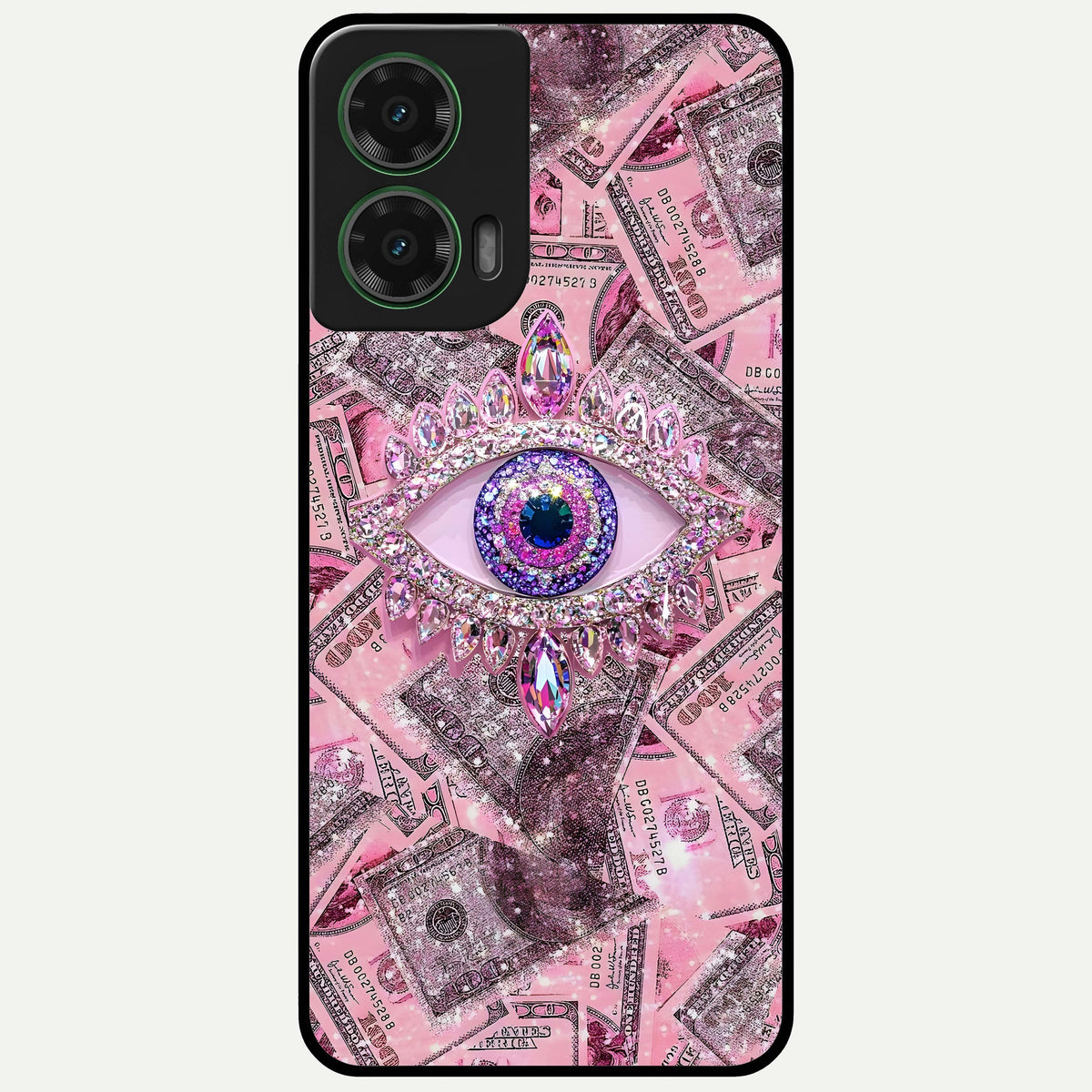  Money Eye Luxe Glass Case For Moto G35 back cover – full design glossy printed glass finish