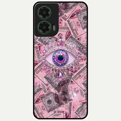  Money Eye Luxe Glass Case For Moto G35 back cover – full design glossy printed glass finish