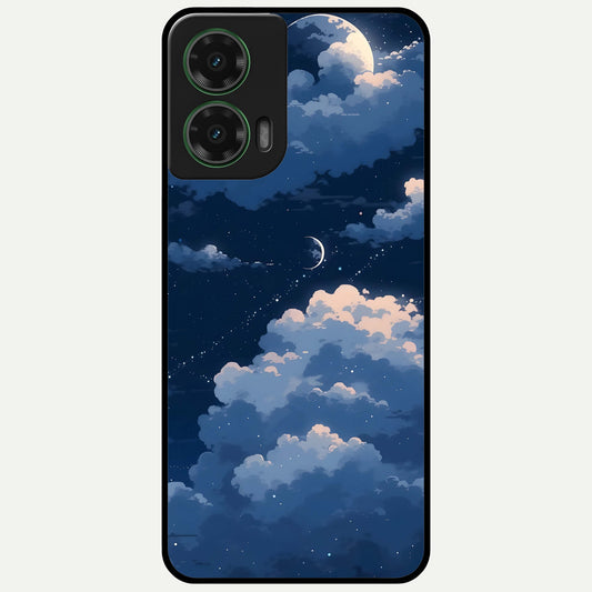  Moon Dream Haze Glass Case For Moto G35 back cover – full design glossy printed glass finish