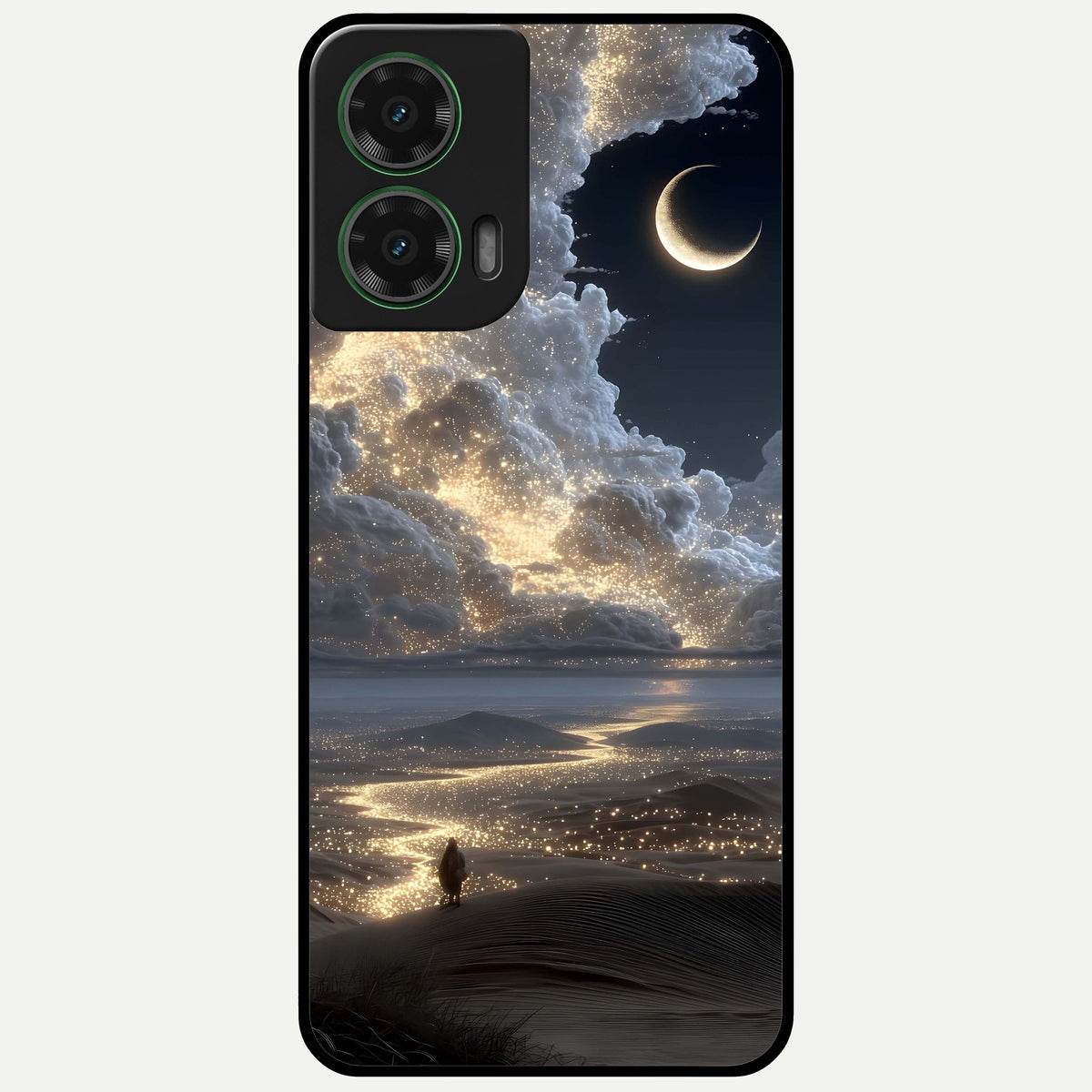  Moonlight Spark Path Glass Case For Moto G35 back cover – full design glossy printed glass finish