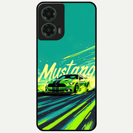  Mustang Bang Glass Case For Moto G35 back cover – full design glossy printed glass finish
