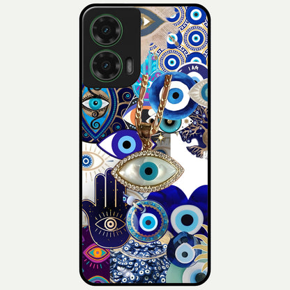  Mystic Charm Eye Glass Case For Moto G35 back cover – full design glossy printed glass finish