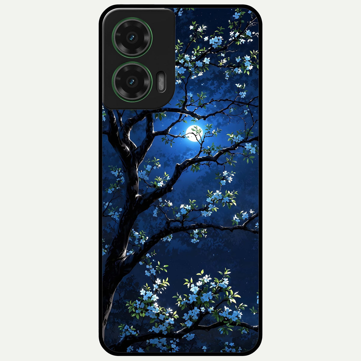  Mystic Floral Night Glass Case For Moto G35 back cover – full design glossy printed glass finish