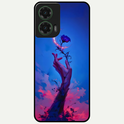  Mystic Hand Glass Case For Moto G35 back cover – full design glossy printed glass finish