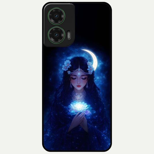  Mystic Moon Queen Glass Case For Moto G35 back cover – full design glossy printed glass finish