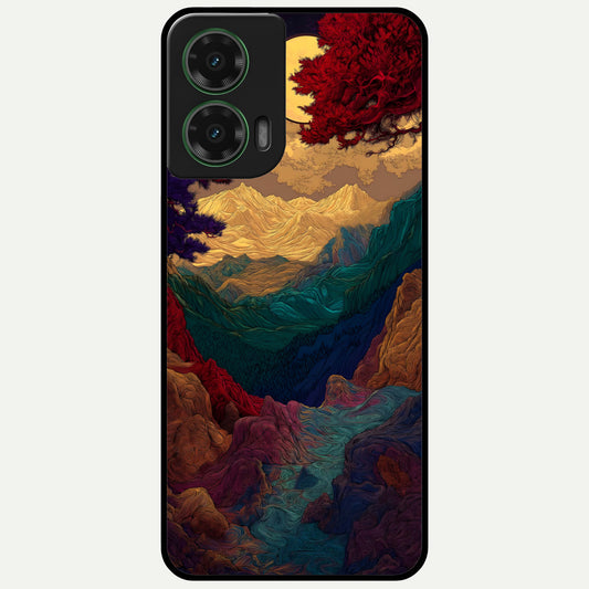  Mystic Valley Light Glass Case For Moto G35 back cover – full design glossy printed glass finish