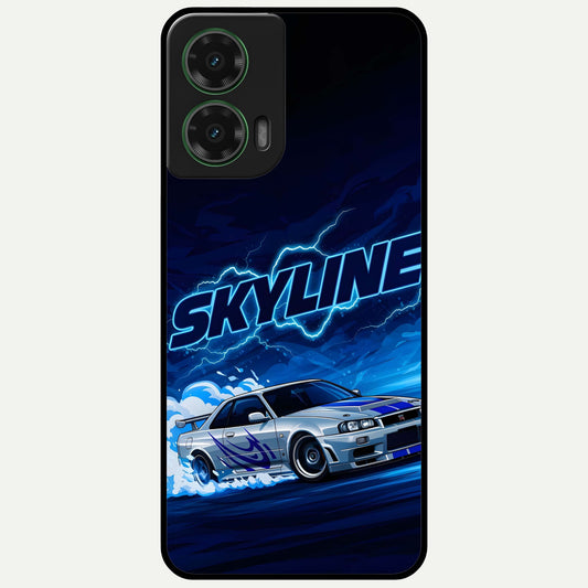  Neon Drift Beast Glass Case For Moto G35 back cover – full design glossy printed glass finish
