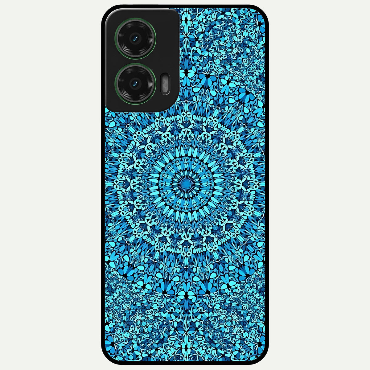  Ocean Bloom Mandala Glass Case For Moto G35 back cover – full design glossy printed glass finish