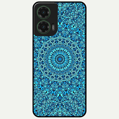  Ocean Bloom Mandala Glass Case For Moto G35 back cover – full design glossy printed glass finish