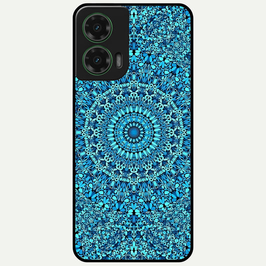  Ocean Bloom Mandala Glass Case For Moto G35 back cover – full design glossy printed glass finish