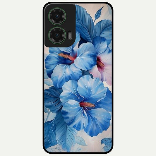  Ocean Hibiscus Grace Glass Case For Moto G35 back cover – full design glossy printed glass finish