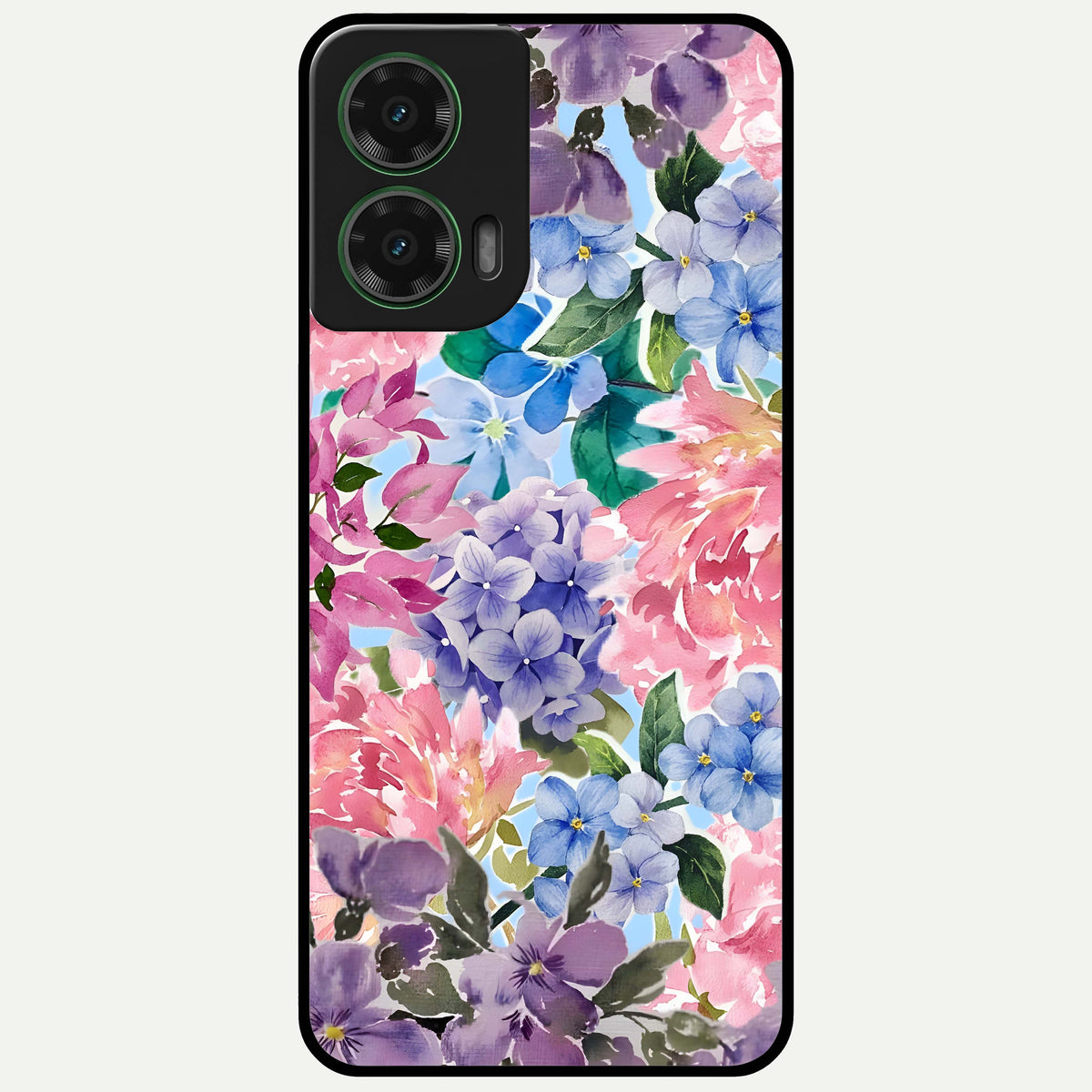  Pastel Floral Mix Glass Case For Moto G35 back cover – full design glossy printed glass finish