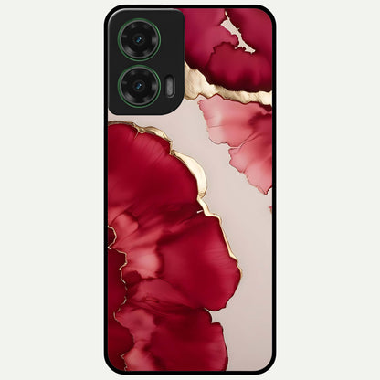  Pink And White Marble Glass Case For Moto G35 back cover – full design glossy printed glass finish