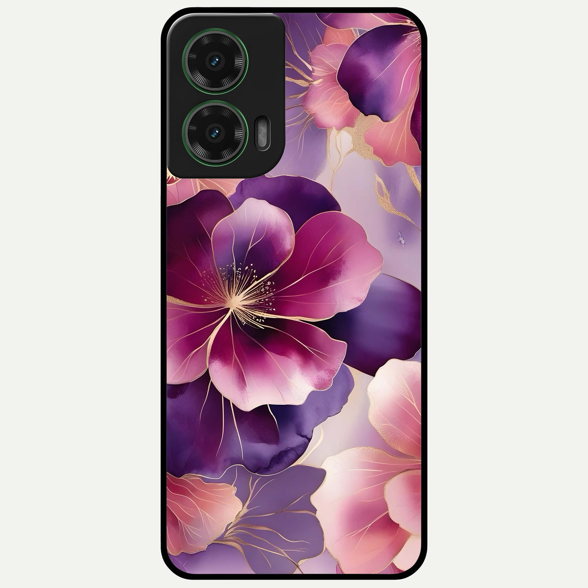  Pink Bouquet Florals Glass Case For Moto G35 back cover – full design glossy printed glass finish