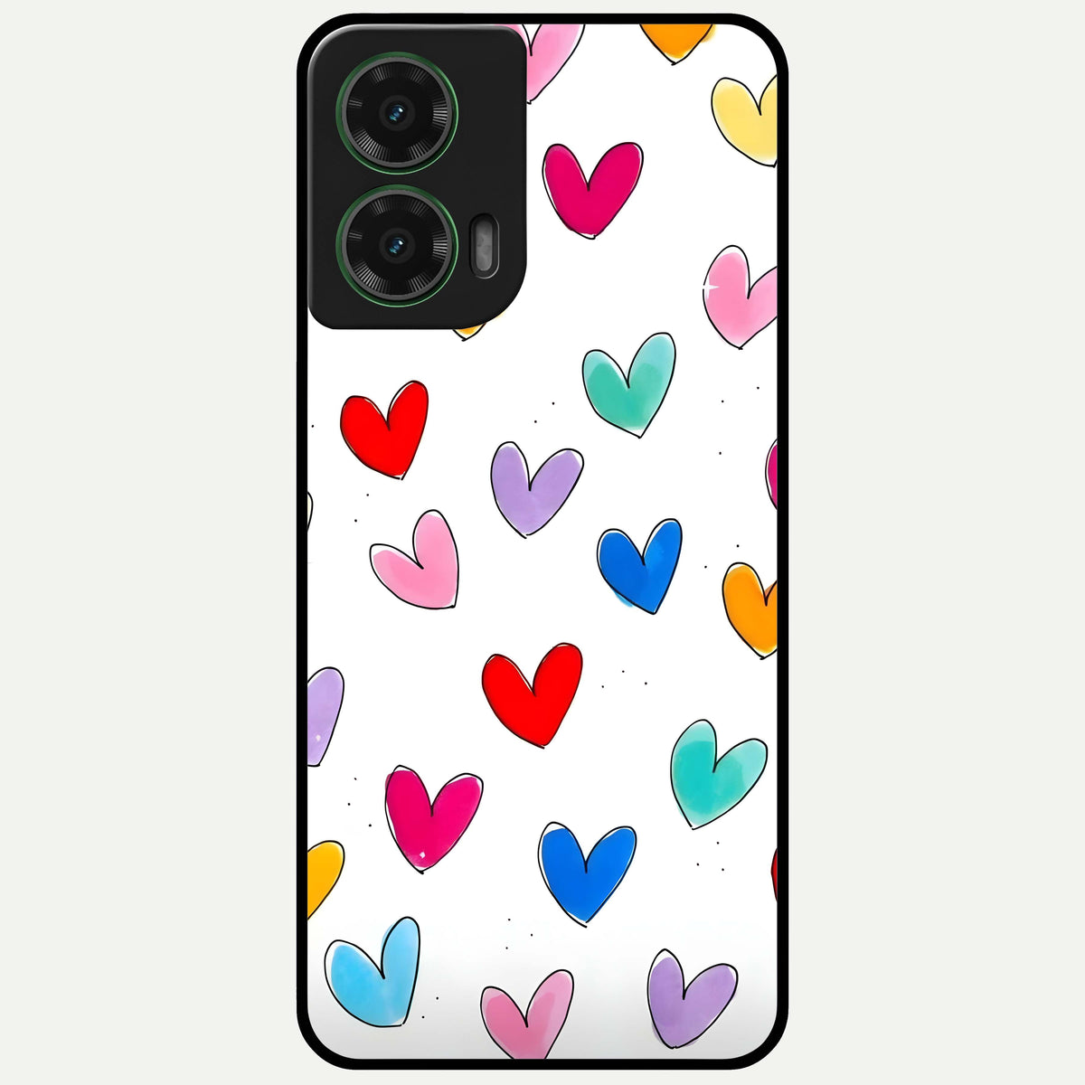  Playful Love Doodles Glass Case For Moto G35 back cover – full design glossy printed glass finish