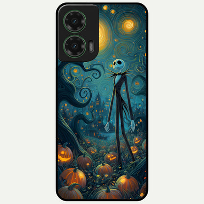  Pumpkin Moon Night Glass Case For Moto G35 back cover – full design glossy printed glass finish