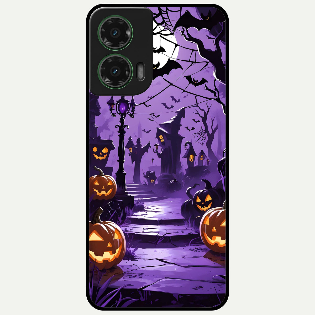  Pumpkin Patch Halloween Glass Case For Moto G35 back cover – full design glossy printed glass finish